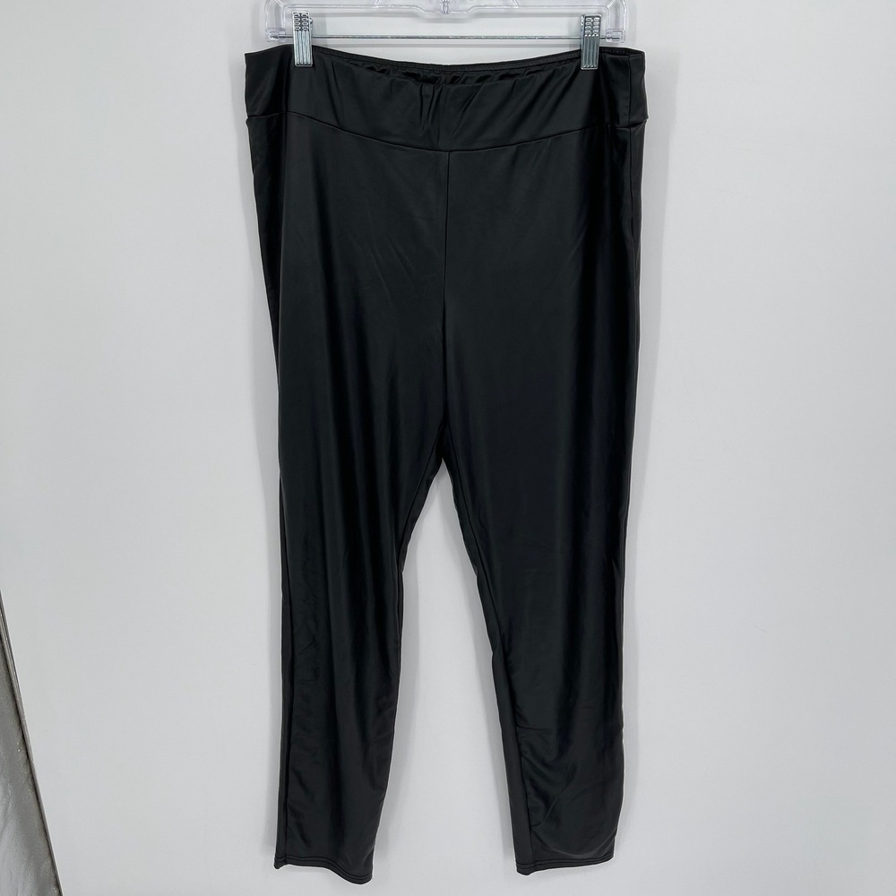 Eye Candy Women's Black Faux Leather Pull On Edgy Stretch Leggings Plus Size 3X